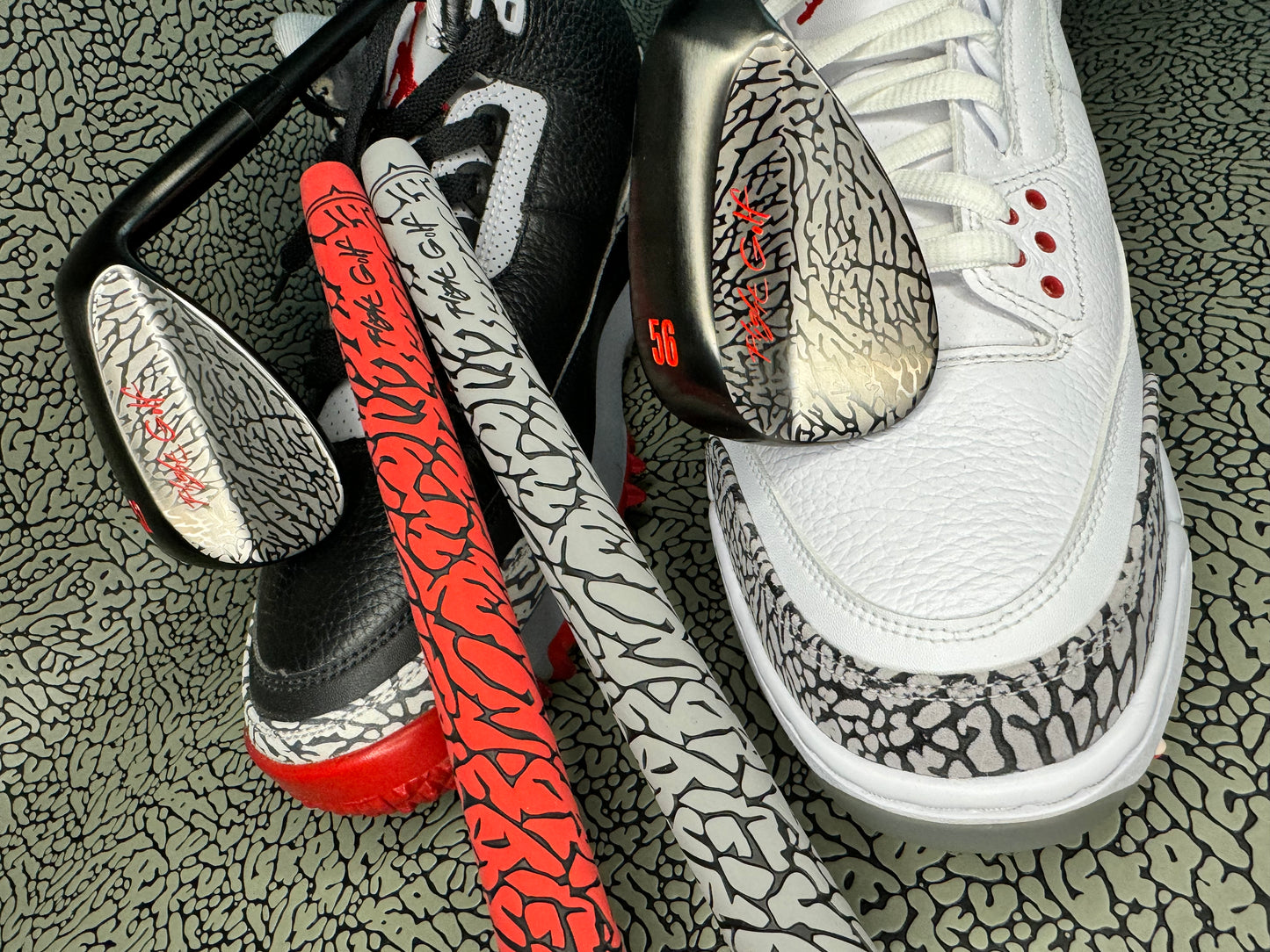 Elephant Print Wedges by Flight Golf Custom Made (Cement Grey)