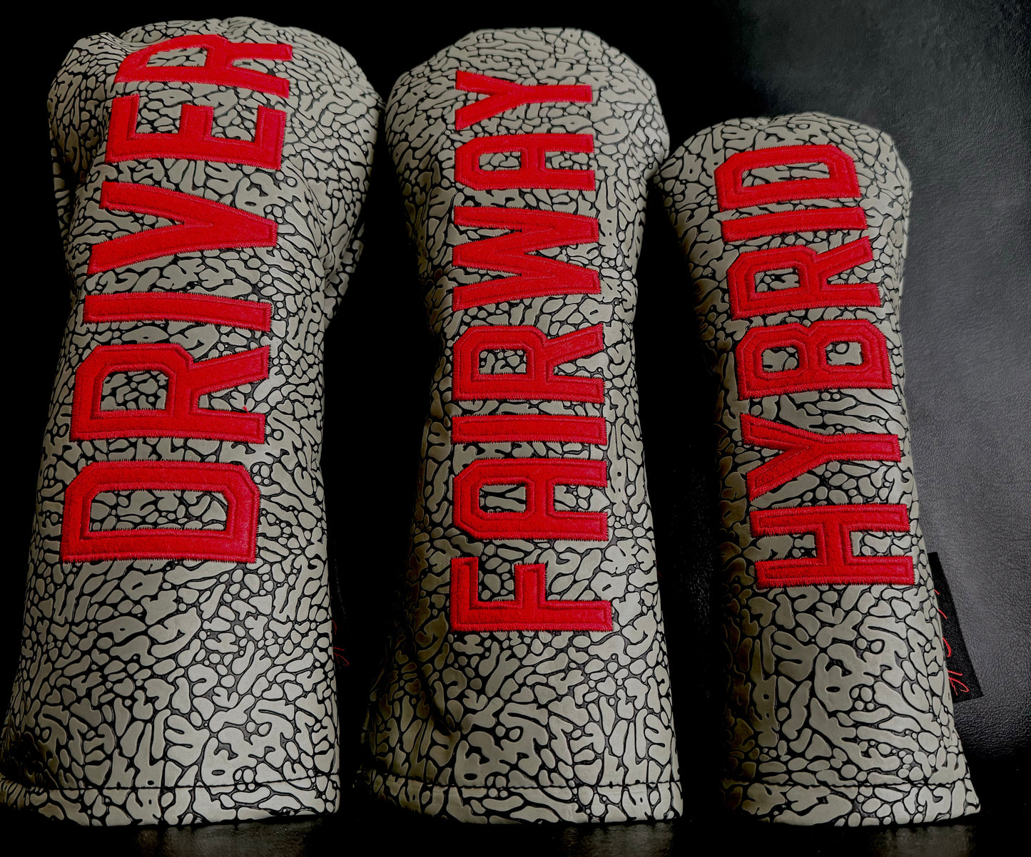 Air Jordan Golf Head Cover Cement Grey Raised Elephant Print Swag