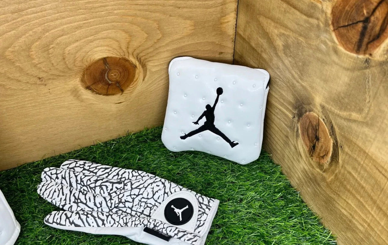 Jordan Leather Head Covers AJ13’s White and Black