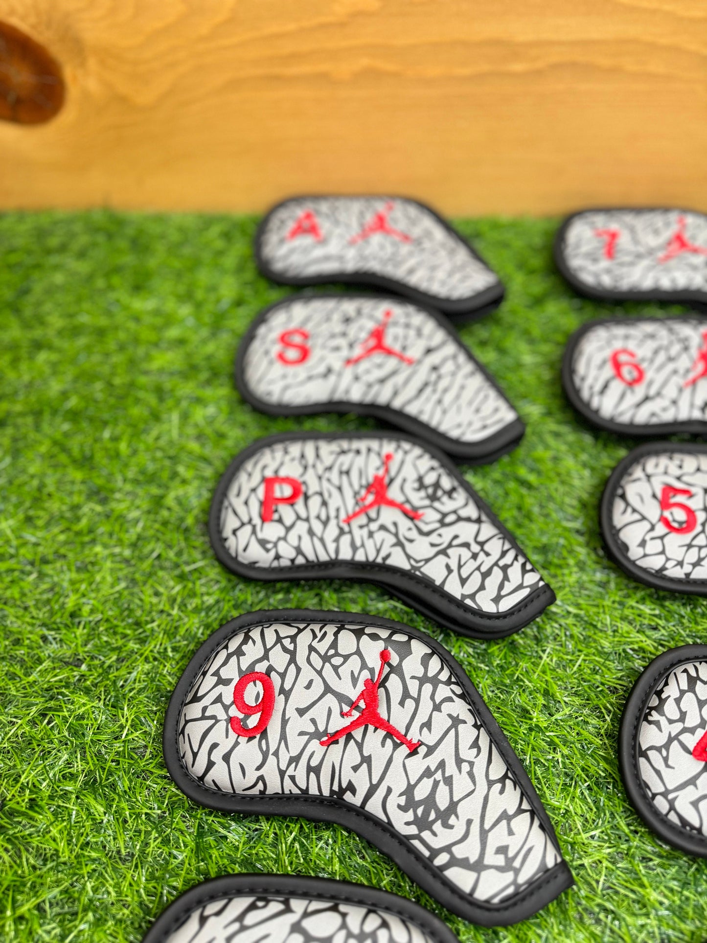 Jordan Elephant Print Magnetic Iron Head Covers Grey and Black (SOLD INDIVIDUALLY)
