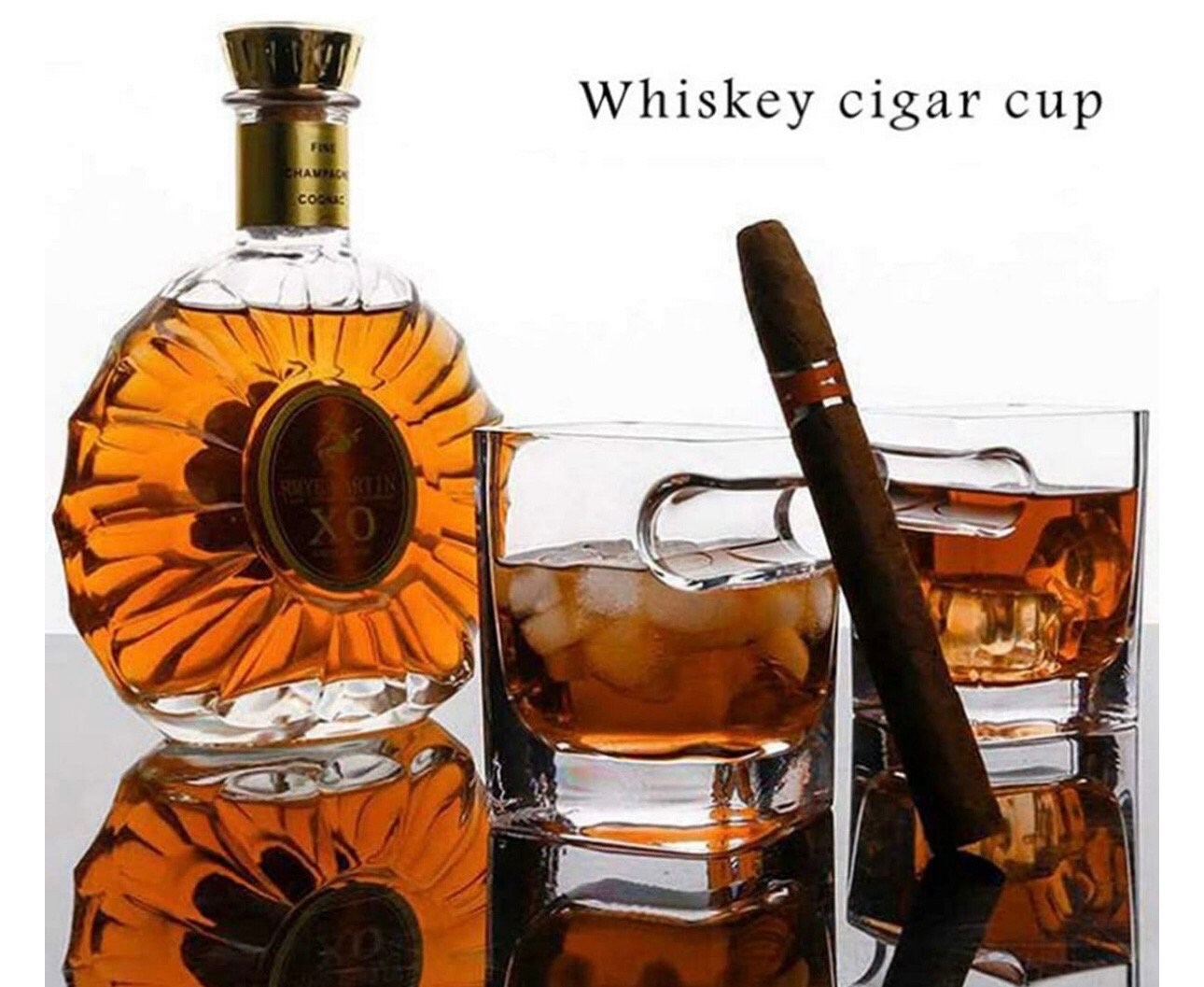 Cigar Holding Whiskey Glass