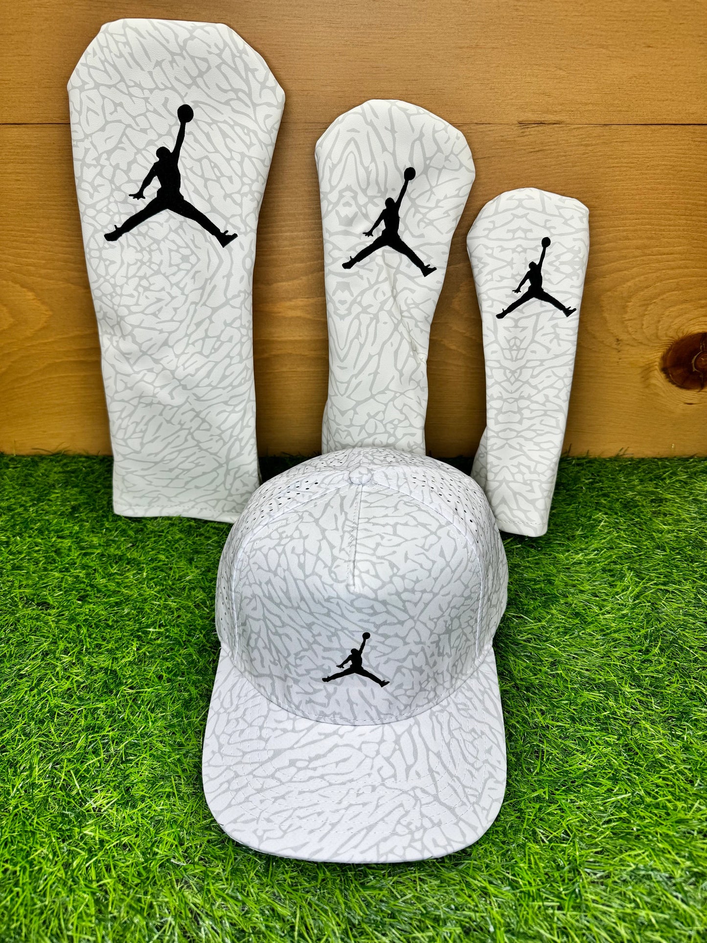 Air Jordan White/Grey Elephant Print Snap back by Flight Golf