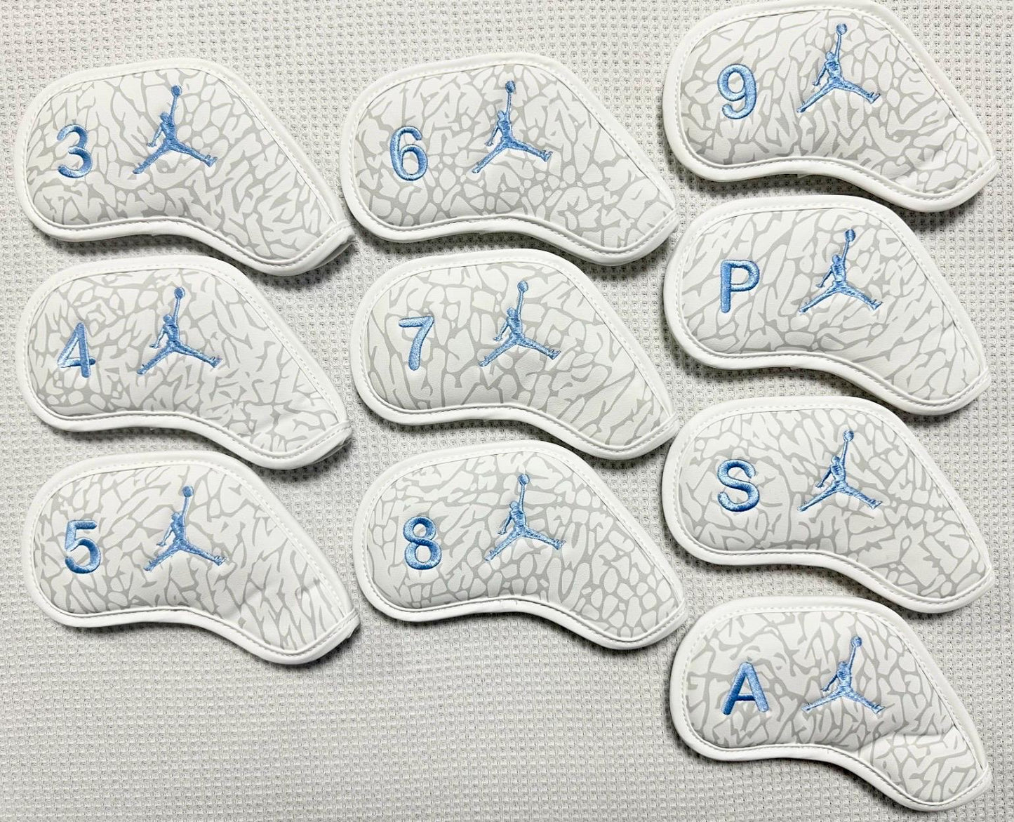 Jordan Elephant Print Magnetic Iron Head Covers Grey Elephant Print Unc Blue (SOLD INDIVIDUALLY)