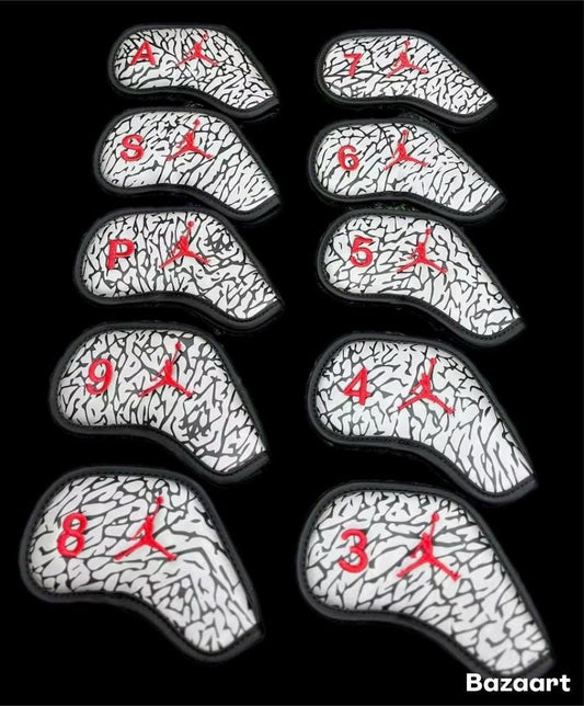 Jordan Elephant Print Magnetic Iron Head Covers Grey and Black (SOLD INDIVIDUALLY)