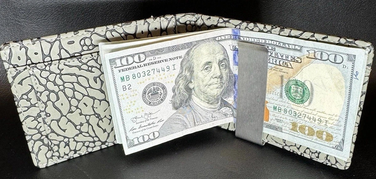 Air Jordan inspired Raised Elephant Print Leather Wallet