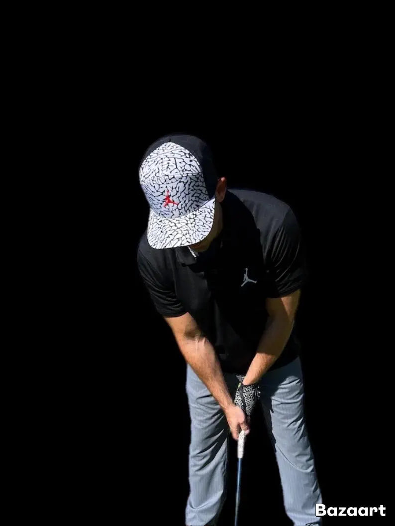Air Jordan Cement Grey Elephant Print Snap back by Flight Golf