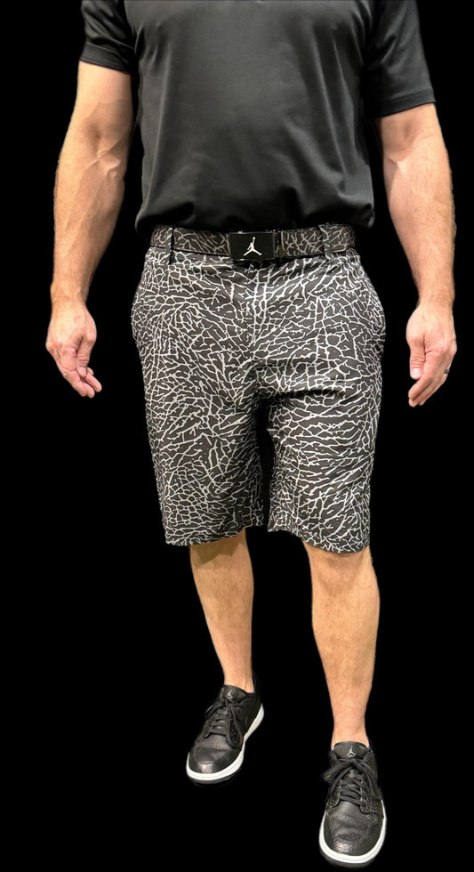 Air Jordan Black Elephant print golf shorts by Flight Golf