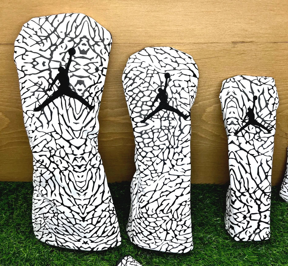 Air Jordan Golf Head Cover White/Black Elephant Print
