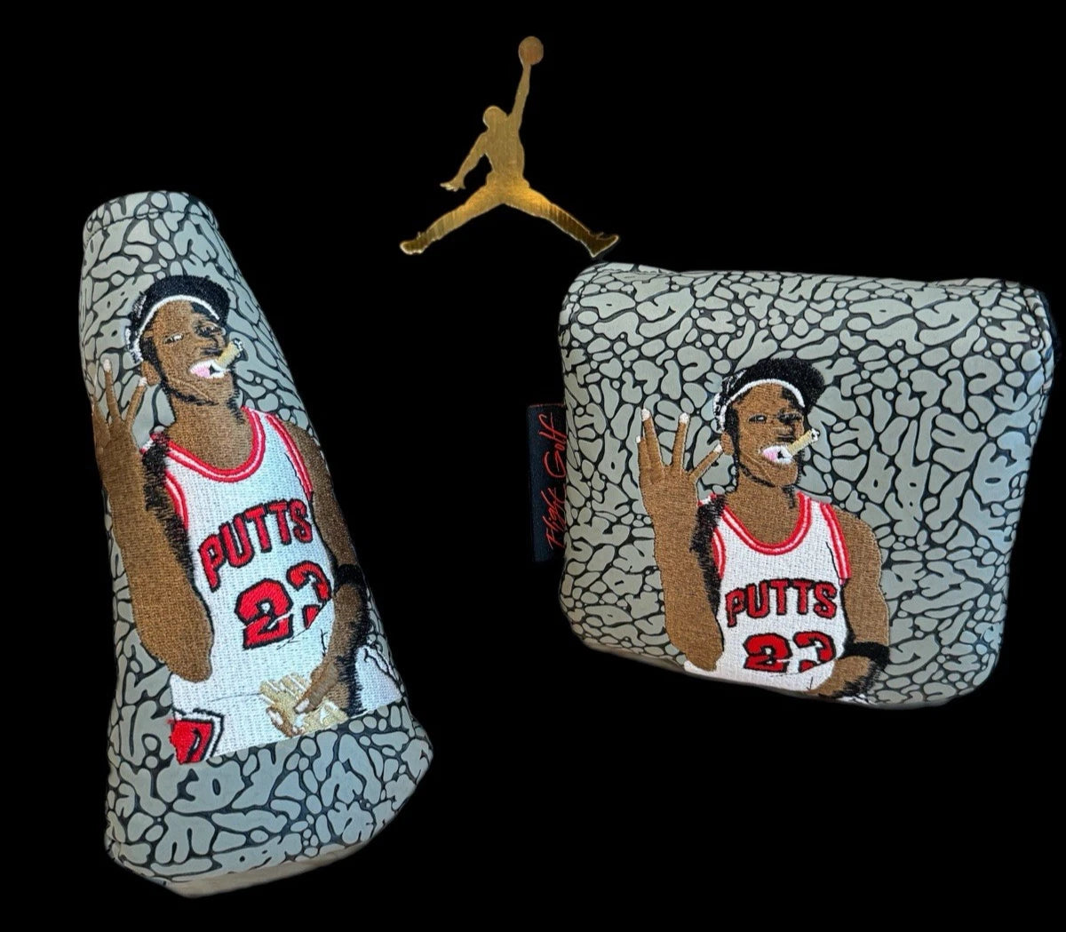 Air Jordan Golf Head Cover Cement Grey Raised Elephant Print Swag