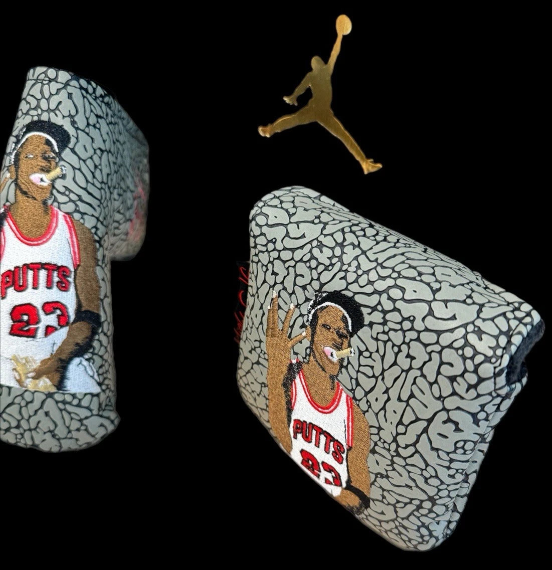 Air Jordan Golf Head Cover Cement Grey Raised Elephant Print Swag