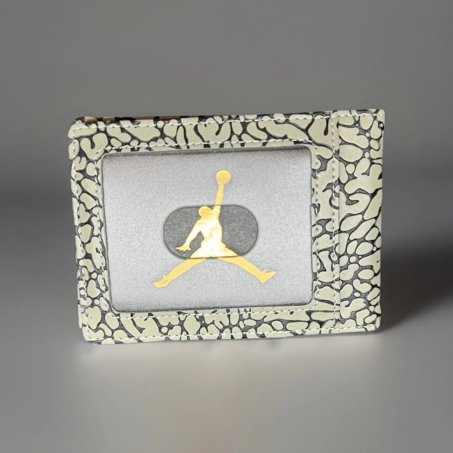 Air Jordan inspired Raised Elephant Print Leather Wallet