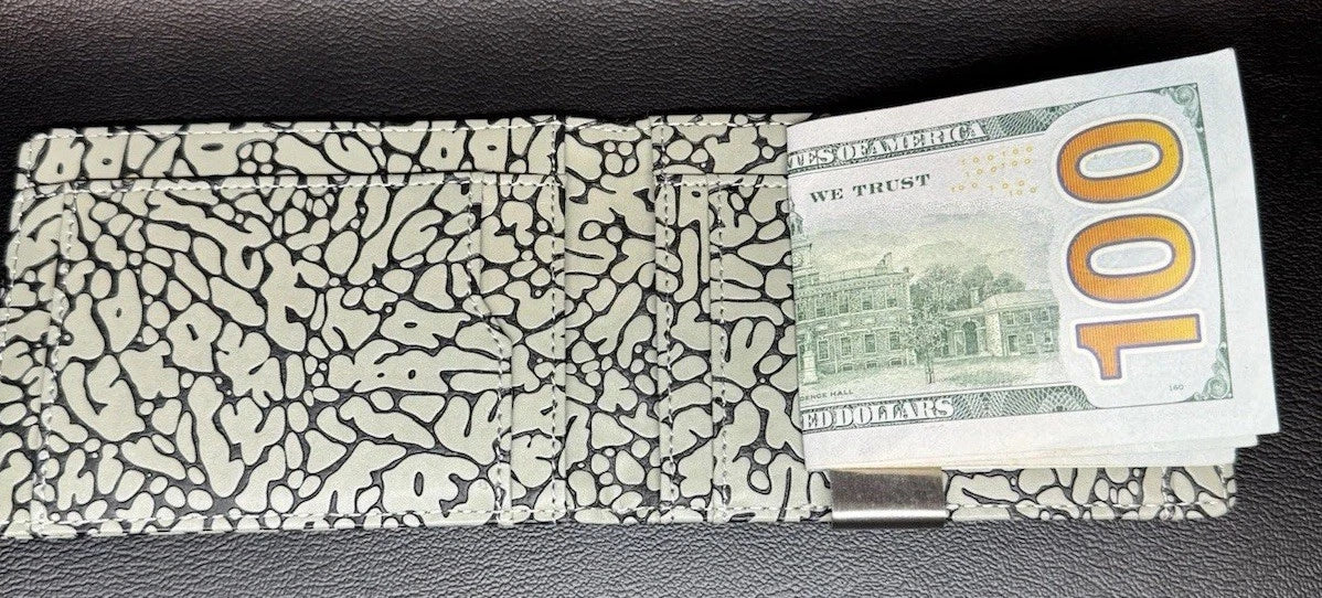 Air Jordan inspired Raised Elephant Print Leather Wallet