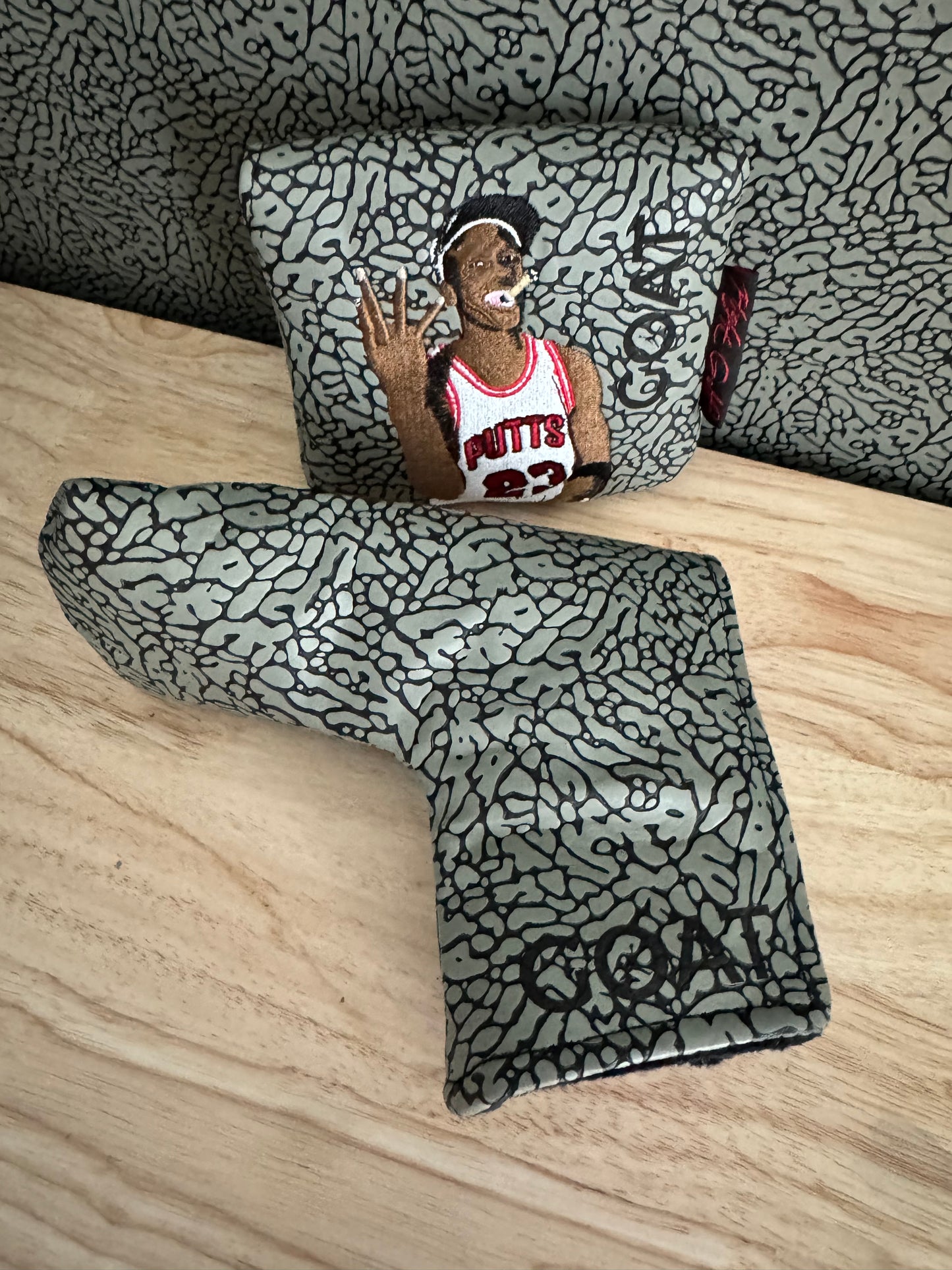 Air Jordan Golf Putter Head Cover Textured Elephant Print Cement Grey No 3 Putts