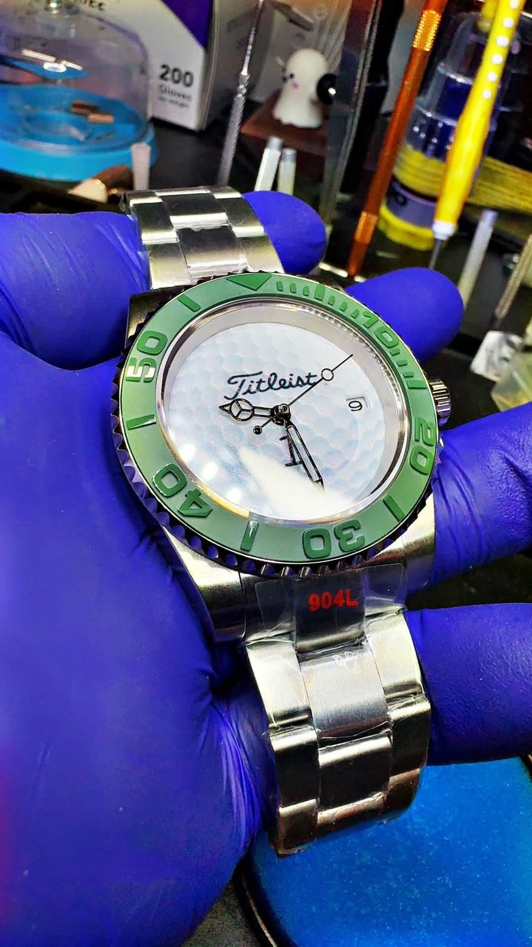 Titleist Golf Ball Watch (Rolex style) oyster and rubber strap