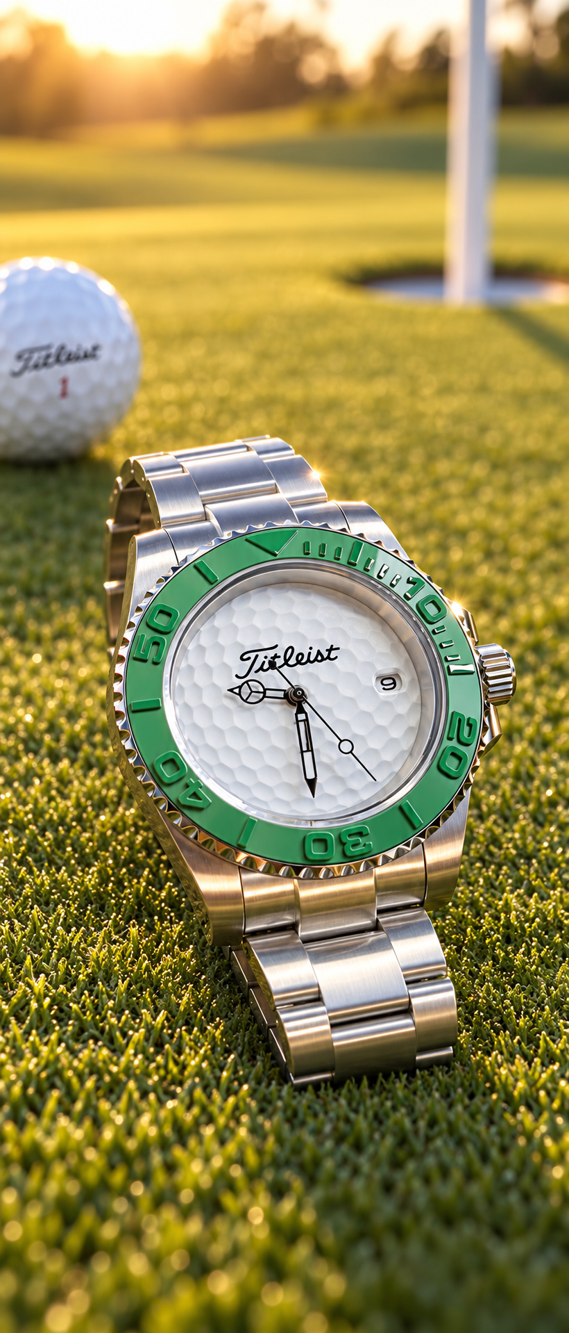 Titleist Golf Ball Watch (Rolex style) oyster and rubber strap