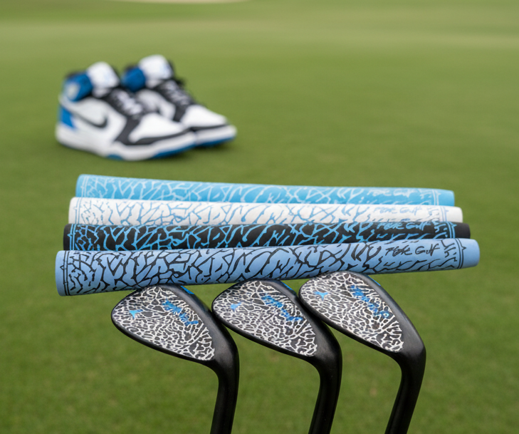 Elephant Print Wedges by Flight Golf Custom Made (Black & Grey)