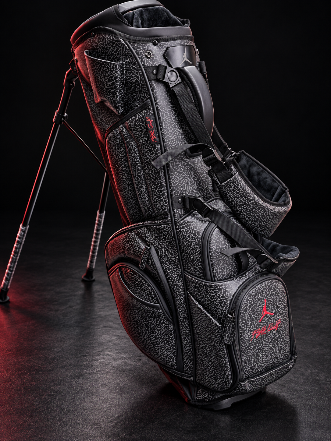 Air Jordan Elephant Print Stand Bag by Flight Golf (Vessel Style) Matching Head Covers
