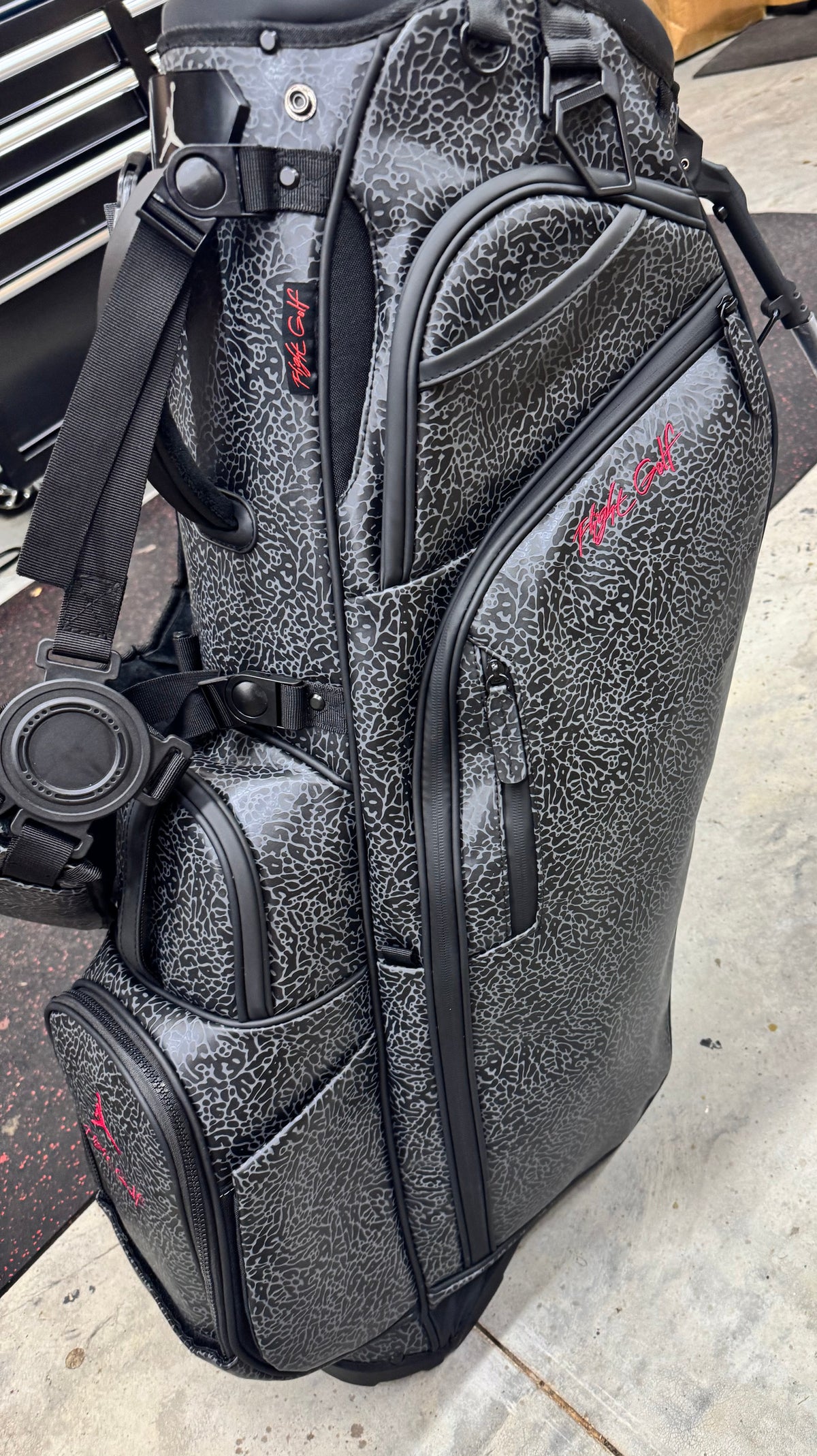 Air Jordan Elephant Print Stand Bag by Flight Golf (Vessel Style) Matching Head Covers