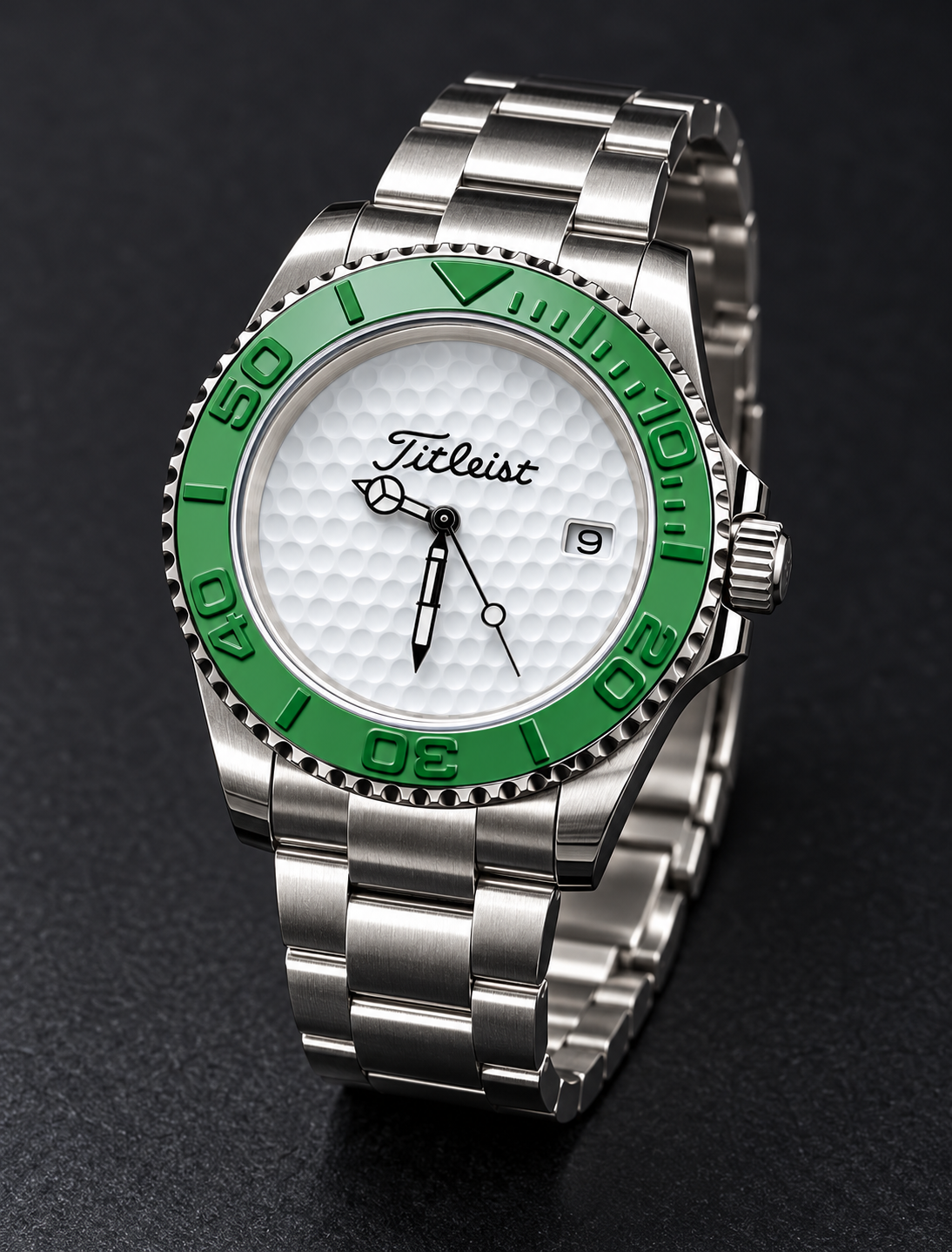 Titleist Golf Ball Watch (Rolex style) oyster and rubber strap