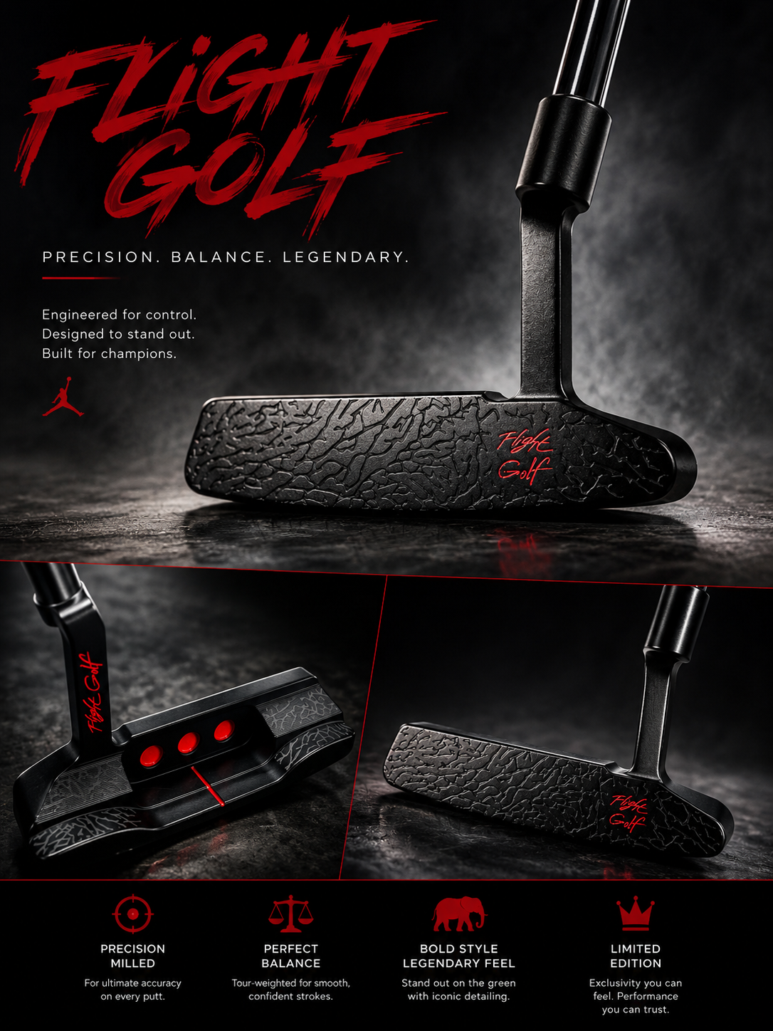 Air Jordan Elephant Print Blade Putter by Flight Golf