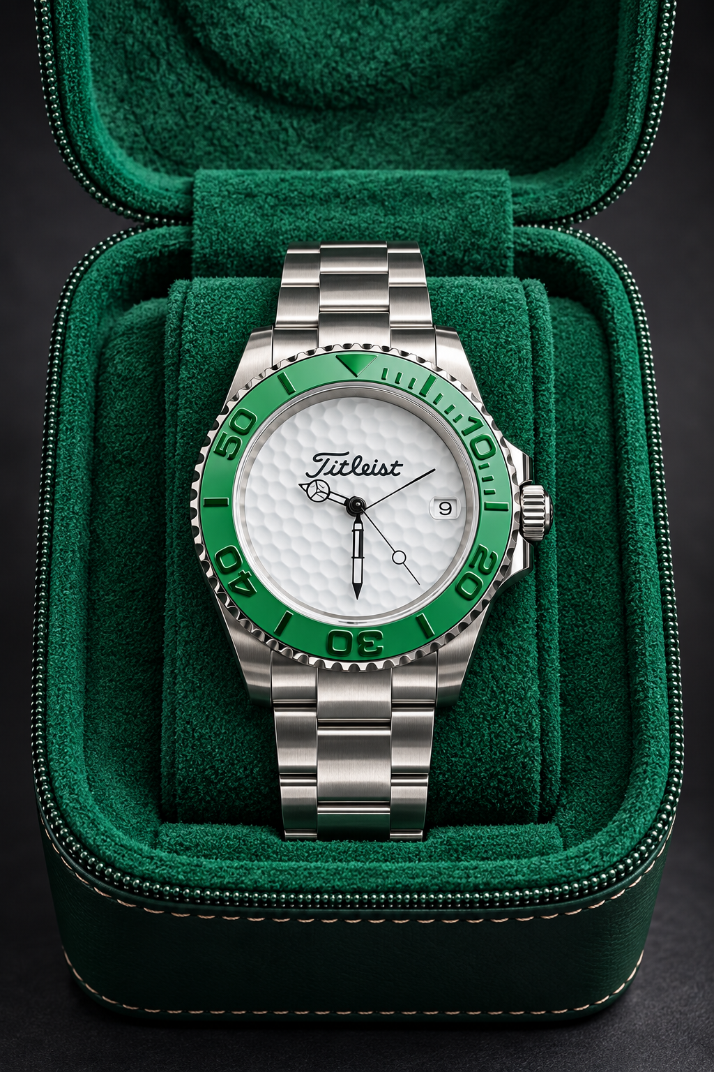 Titleist Golf Ball Watch (Rolex style) oyster and rubber strap