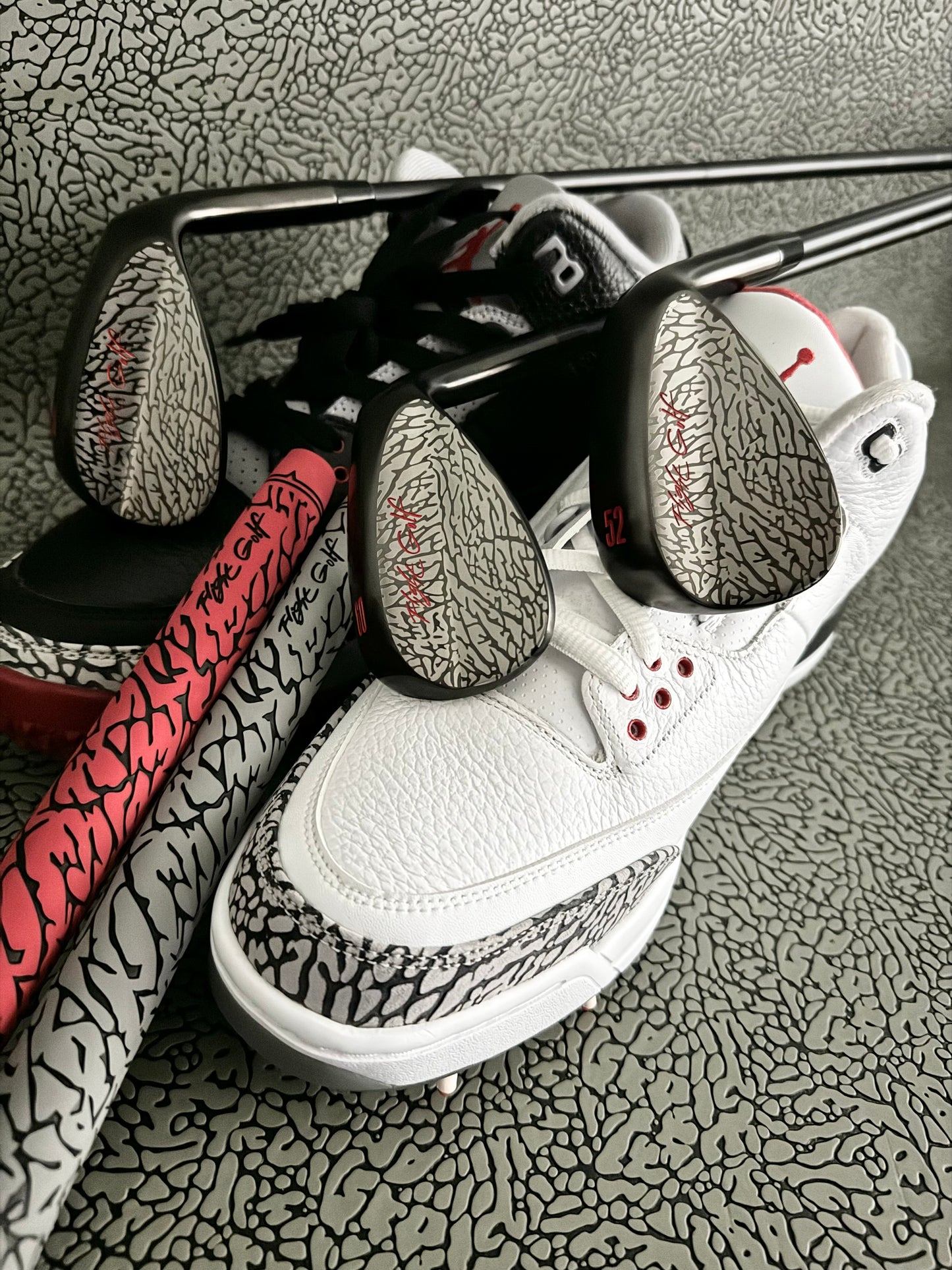 Elephant Print Wedges by Flight Golf Custom Made (Cement Grey)