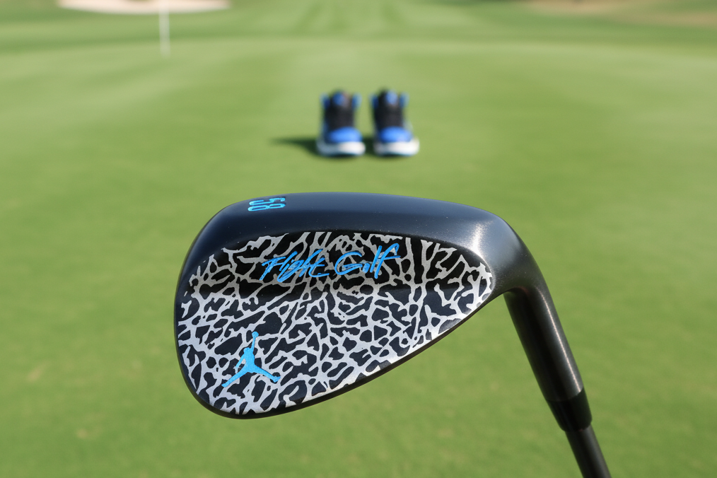 Elephant Print Wedges by Flight Golf Custom Made (Black & Grey)