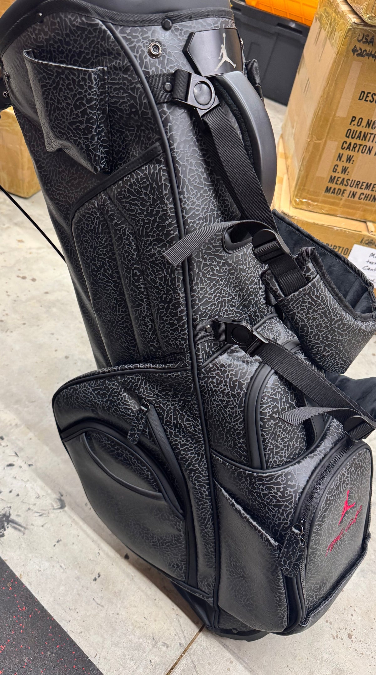Air Jordan Elephant Print Stand Bag by Flight Golf (Vessel Style) Matching Head Covers