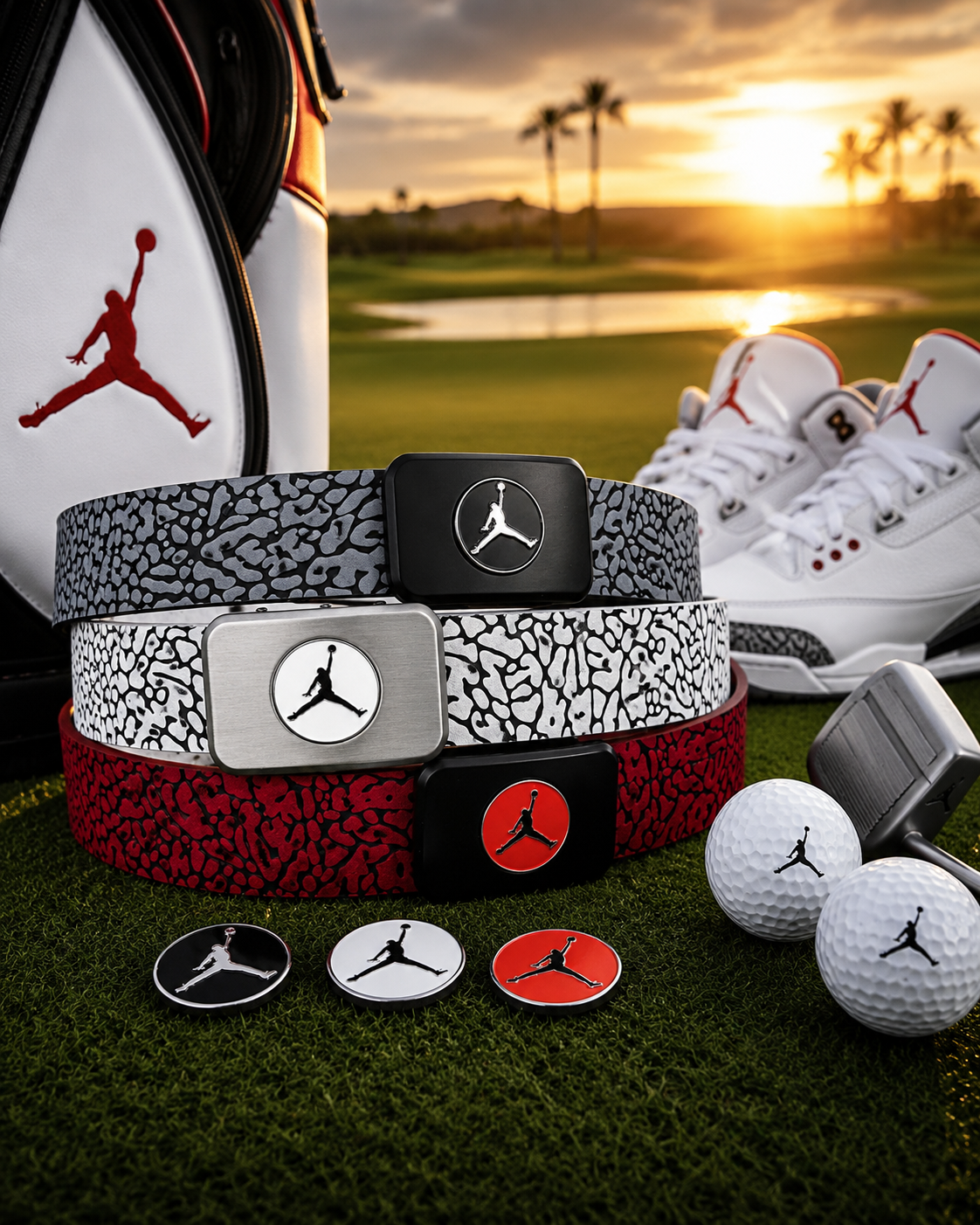 Air Jordan Elephant Print Textured Adjustable Belt Ball Marker by Flight Golf