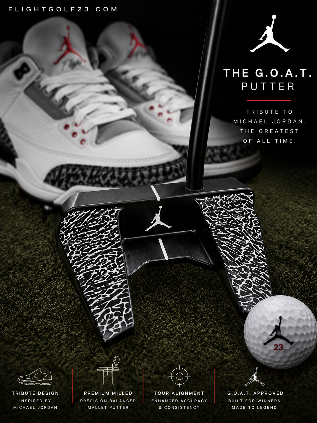 Air Jordan Mallet Putter Elephant Print by Flight Golf (Fang)
