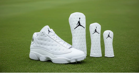 Air Jordan Head Covers AJ13’s White and Black Leather