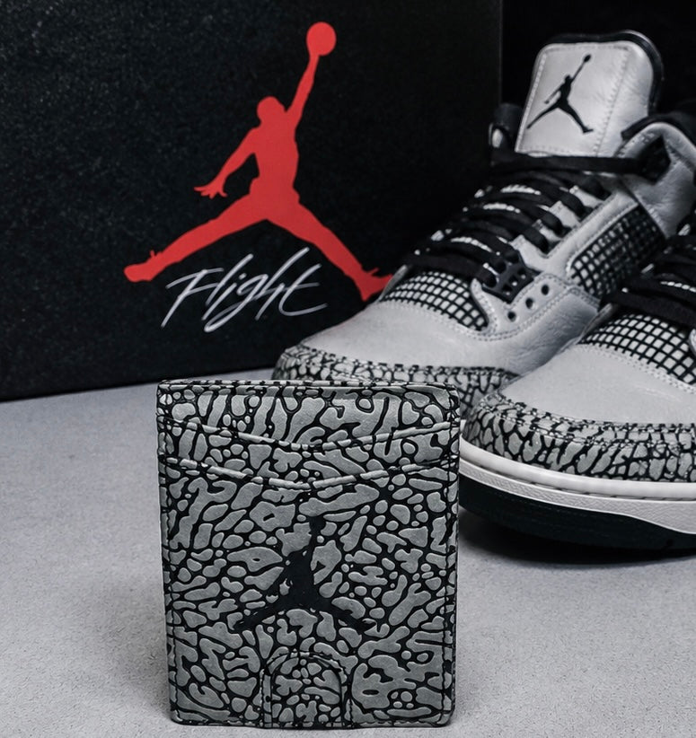 Air Jordan inspired Textured Elephant Print Leather Wallet