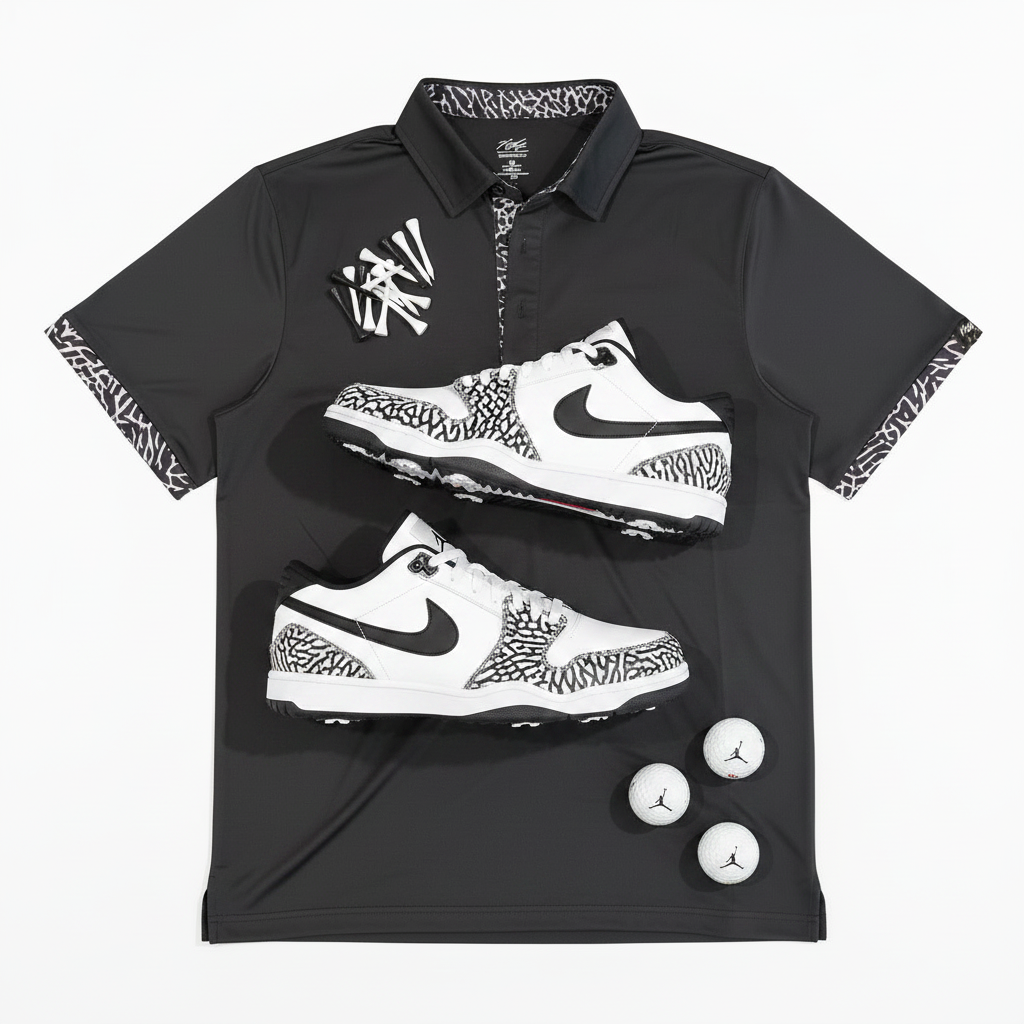 Air Jordan Elephant Print Golf Polo by Flight Golf (Fitted Fit)