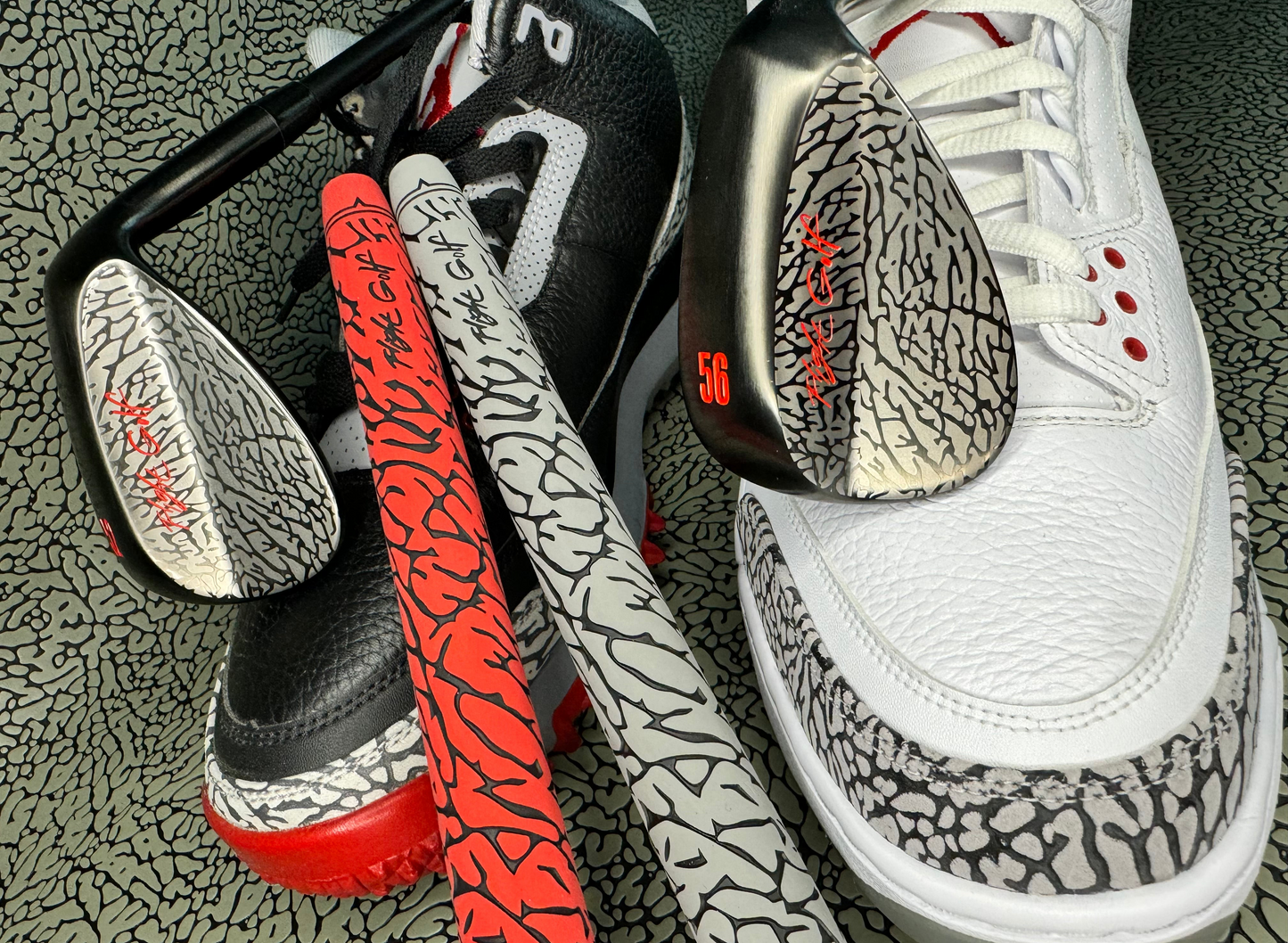Elephant Print Wedges by Flight Golf Custom Made (Cement Grey)
