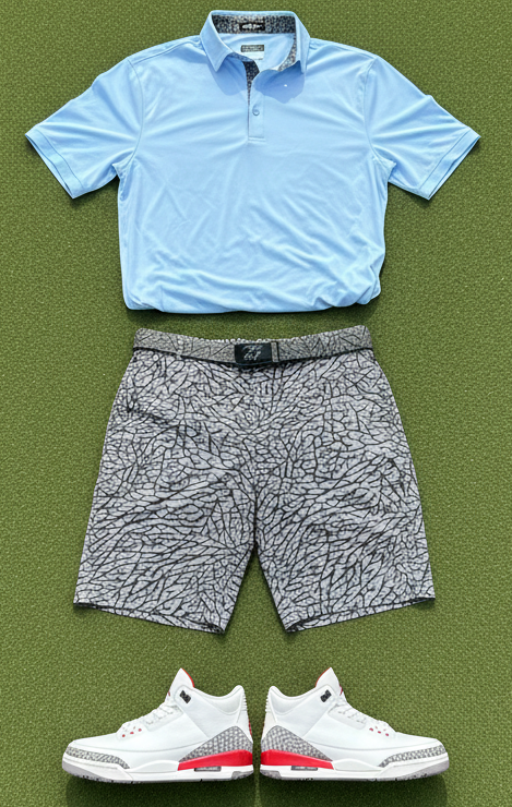Air Jordan Elephant Print Golf Polo by Flight Golf (Fitted Fit)