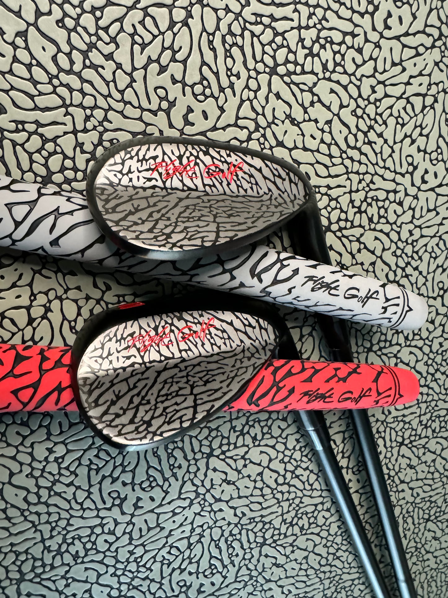 Elephant Print Wedges by Flight Golf Custom Made (Cement Grey)
