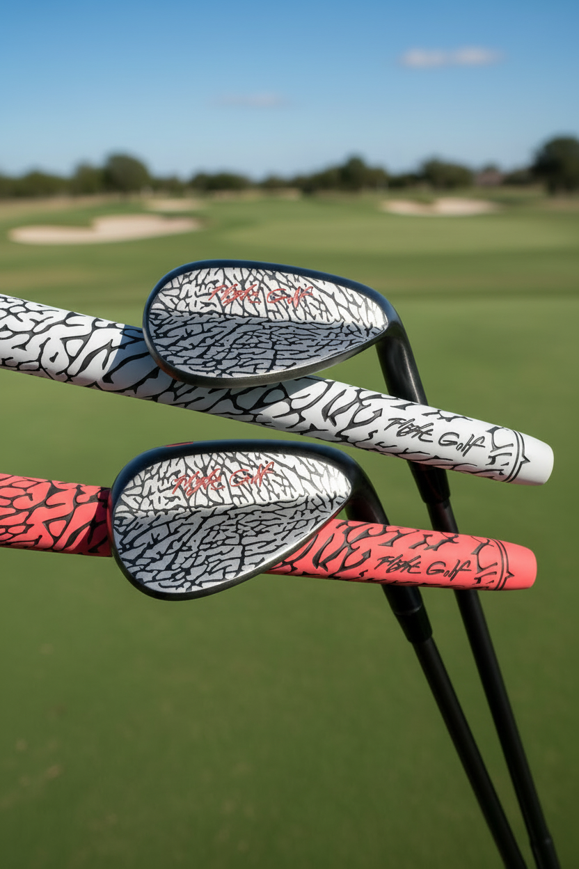 Elephant Print Wedges by Flight Golf Custom Made (Cement Grey)