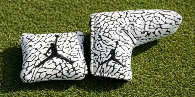 Air Jordan Golf Head Cover White/Black Elephant Print Upcycle