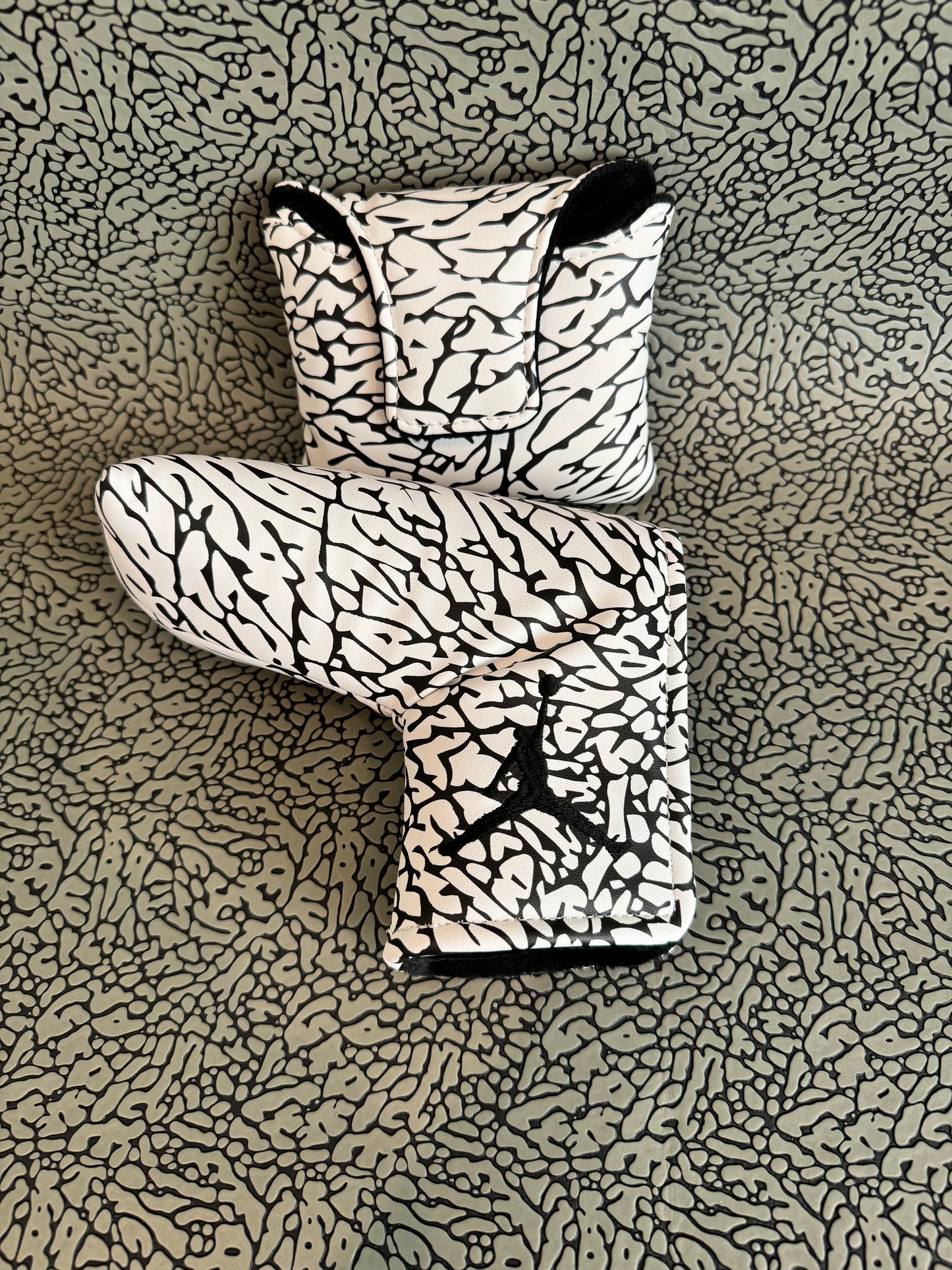 Air Jordan Golf Head Cover White/Black Elephant Print Upcycle