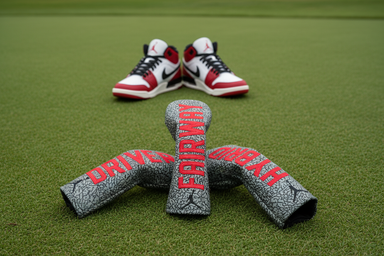 Air Jordan Golf Head Cover Cement Grey Textured Elephant Print Swag