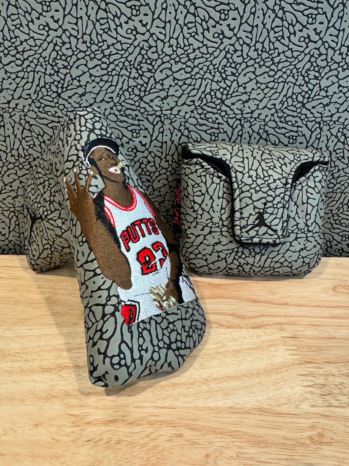 Air Jordan Golf Putter Head Cover Textured Elephant Print Cement Grey No 3 Putts