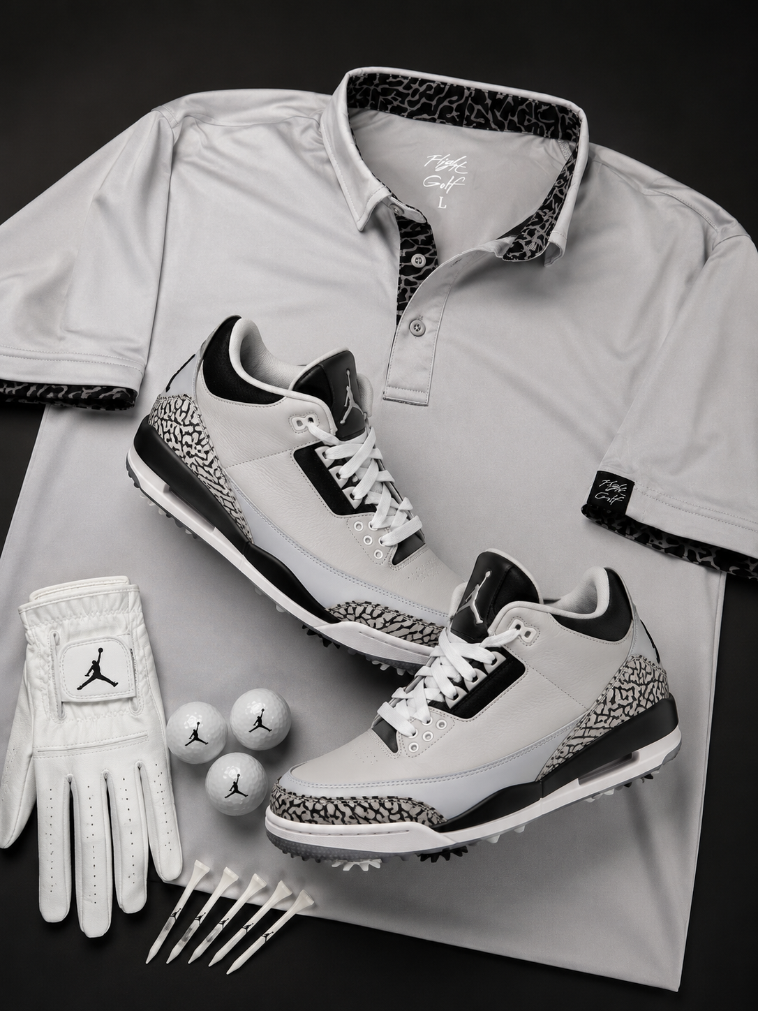 Air Jordan Elephant Print Golf Polo by Flight Golf (Fitted Fit)