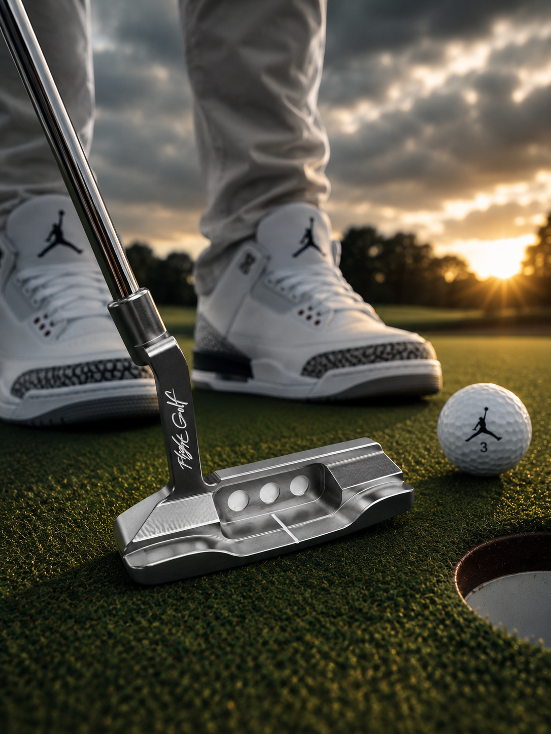 Air Jordan Elephant Print Blade Putter by Flight Golf Silver