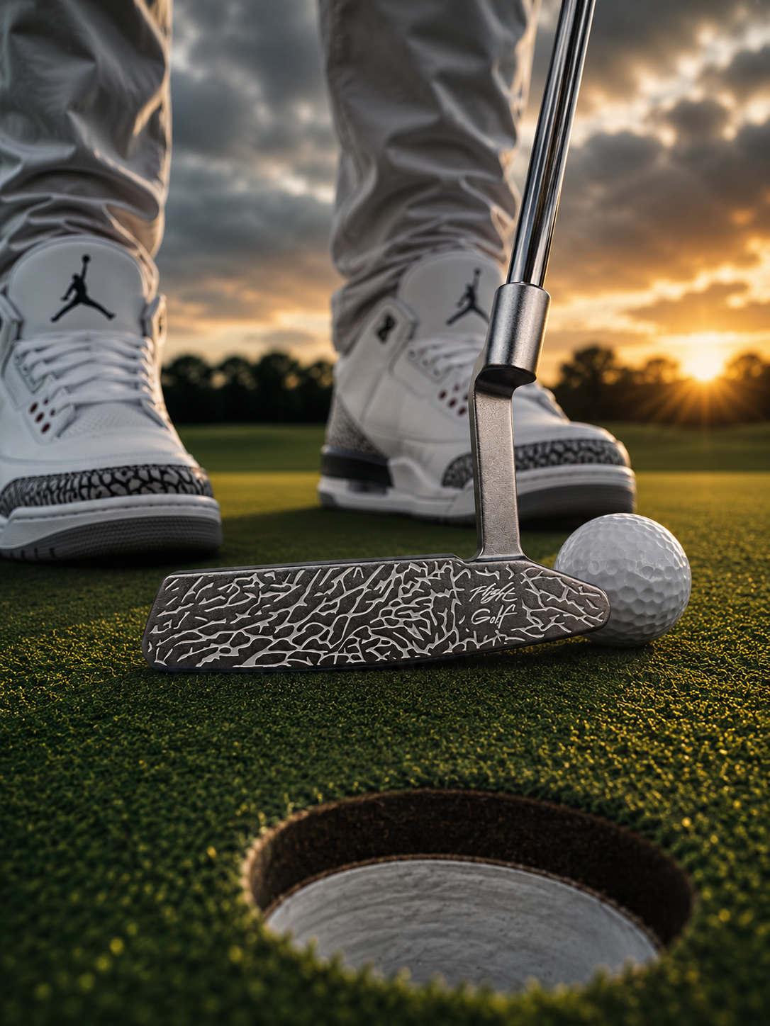 Air Jordan Elephant Print Blade Putter by Flight Golf Silver
