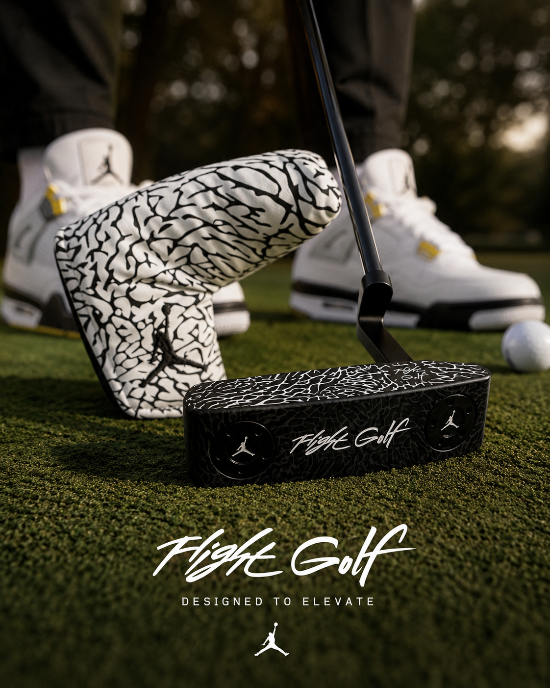 Air Jordan Elephant Print Blade Putter by Flight Golf White Thunder