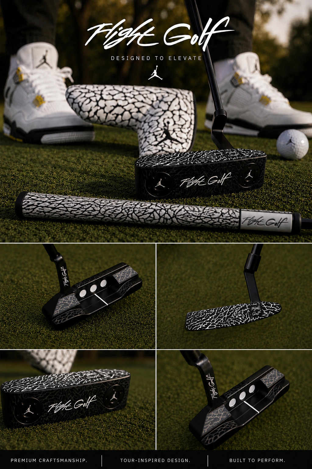 Air Jordan Elephant Print Blade Putter by Flight Golf White Thunder