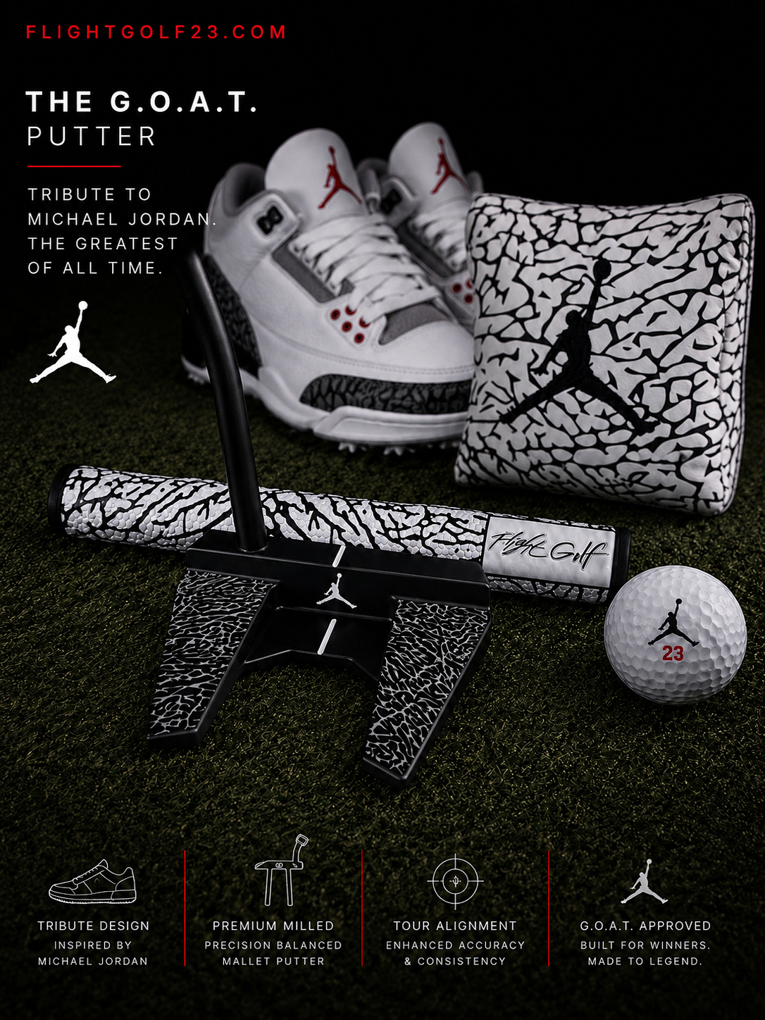 Air Jordan Mallet Putter Elephant Print by Flight Golf (Fang)