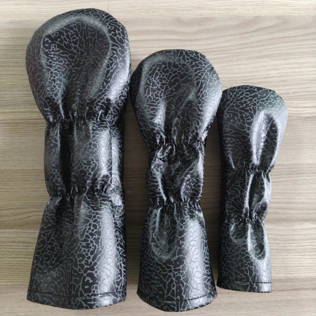 Air Jordan Golf Head Cover Textured Elephant Print Black and Grey Upcycled