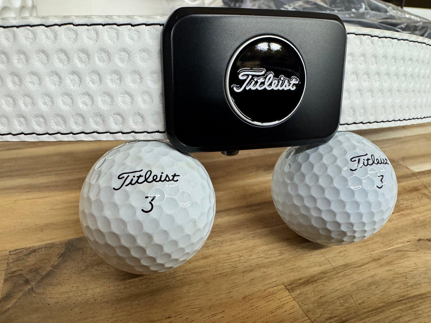 Golf Ball Dimple Belt with Titleist Ball Marker (Fully Adjustable)
