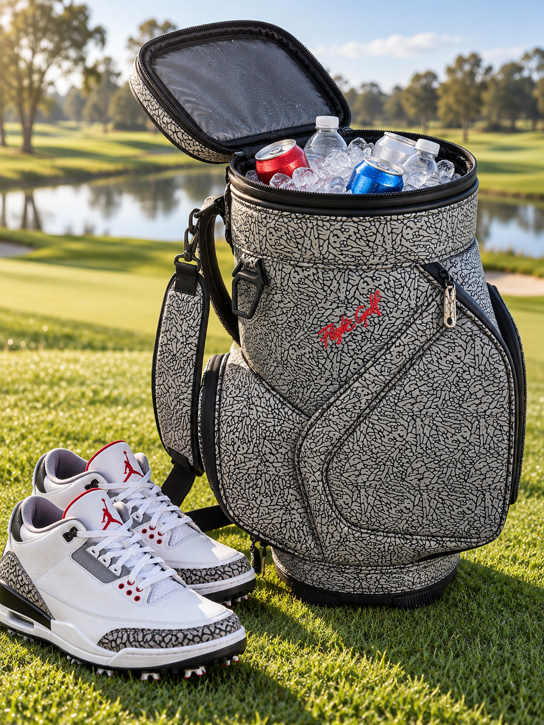 Air Jordan Den Caddy Cooler Textured  Elephant Print by FLIGHT GOLF